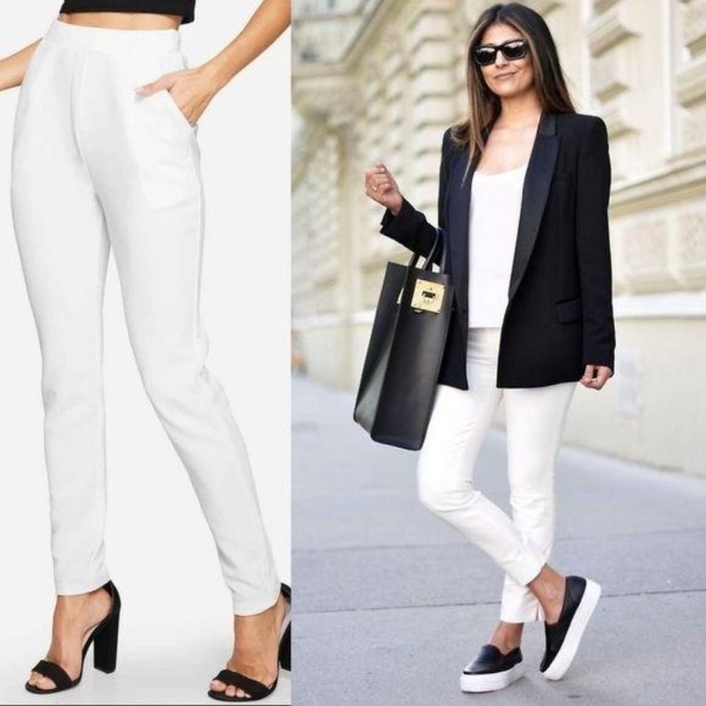 NAVY Tailored skinny cut pants pockets high rise - Picture 5 of 8